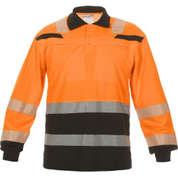 Polo marškinėliai, 2XL/46 dydis, ilgomis rankovėmis, oranžiniai/juodi, „Hydrowear“ 040460OB2XL