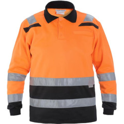 Polo megztinis ilgomis rankovėmis, 5XL/50 dydis, oranžinis/juodas, „Hydrowear“ 040470OB5XL