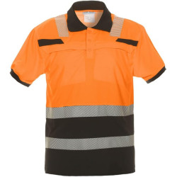 Polo marškinėliai, 2XL/46 dydis, trumpomis rankovėmis, oranžiniai/juodi, „Hydrowear“ 040445OB2XL