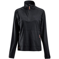 Flisiniai marškinėliai su užtrauktuku 1/2, moteriški, tamsiai pilki M KW5011101811050