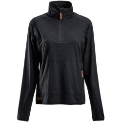 Moteriški flisiniai marškinėliai su užtrauktuku 1/2, tamsiai pilki, L KW5011101811054