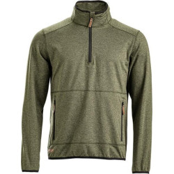 Vyriški flisiniai marškinėliai su užtrauktuku 1/2, alyvuogių spalvos 2XL KW5011001802060