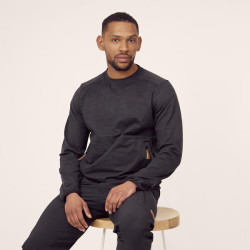 Vyriški flisiniai marškinėliai su O formos iškirpte, tamsiai pilki, 4XL KW506101811066