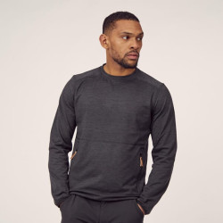 Vyriški flisiniai marškinėliai su O formos iškirpte, tamsiai pilki, 2XL KW506101811060