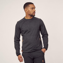 Vyriški flisiniai marškinėliai su O formos iškirpte, tamsiai pilki, XS spalvos KW506101811046