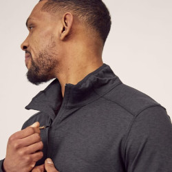 Vyriški flisiniai marškinėliai su užtrauktuku 1/2, tamsiai pilki XS KW5011001811046