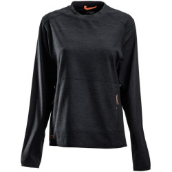 Moteriški flisiniai marškinėliai su O formos iškirpte, tamsiai pilki, L KW506701811054