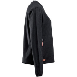 Moteriški flisiniai marškinėliai su O formos iškirpte, tamsiai pilki, L KW506701811054