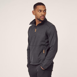 Vyriški flisiniai marškinėliai su užtrauktuku 1/2, tamsiai pilki, 2XS KW5011001811044