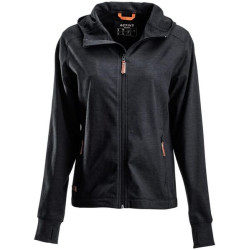 Užtrauktuku užsegamas flisinis megztinis su gobtuvu, moteriškas, tamsiai pilkos spalvos, XL KW5011301811056