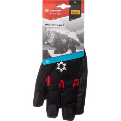 Darbinės pirštinės juodos-raudonos, poliuretano/elasano, 8/M dydis, „Protect by Kramp“ KG0600608