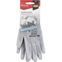 Darbinės pirštinės, pilkos, polikoro, 25,5 cm ilgio, 10/XL dydis, „Protect by Kramp“ KG0200210