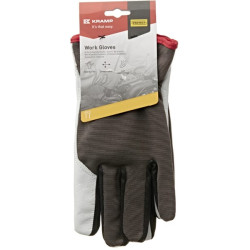 Darbinės pirštinės pilkai baltos odos/elastano/poliesterio, 8/M dydis, „Protect by Kramp“ KG0301108