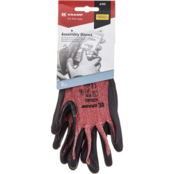 Darbinės pirštinės, raudonos, polikoro, 24,5 cm ilgio, 9/L dydis, „Protect by Kramp“ KG0200309