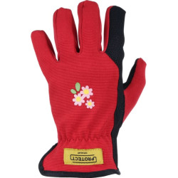 Pirštinės raudonos-juodos, sintetinės odos/elasano, 8 dydis/M, „Protect Gardening by Kramp“ KG0700608