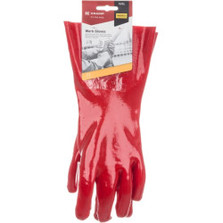 Darbinės pirštinės raudonos, dengtos PVC, 35 cm ilgio, 10/XL dydžio, „Protect by Kramp“ KG0500110