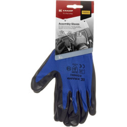 Darbinės pirštinės, mėlynos, nailono, 26 cm ilgio, 10/XL dydis, „Protect by Kramp“ KG0400310