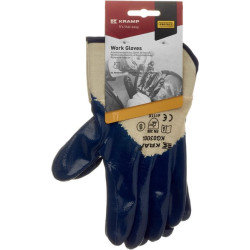 Darbinės pirštinės, mėlynos, medvilninės, 27 cm ilgio, 10/XL dydžio, „Protect by Kramp“ KG0300210