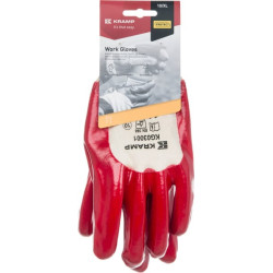 Darbinės pirštinės, raudonos, medvilninės, 10/XL dydžio, „Protect by Kramp“ KG0300110