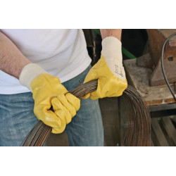 Darbinės pirštinės geltonos medvilnės, 9/L dydis, ProNit, Keron HS29707