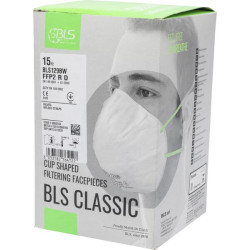 BLS 129BW FFP2 R D veido kaukė su vožtuvu, 15 vnt. BLS8006184P015