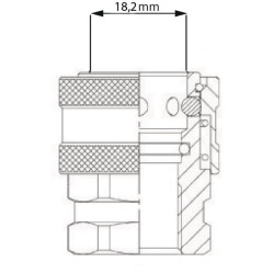 Moteriška QR jungtis Ø18,2 mm x M M22 SS 2704221KR