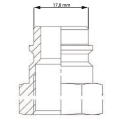 QR jungtis, išorinė, Ø17,8 mm x M 3/8" nerūdijančio plieno 2404381KR