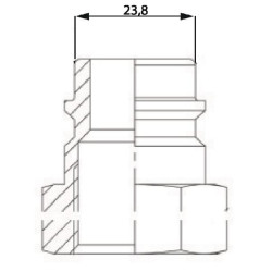 QR jungtis, išorinė, Ø23,8 mm x išorinis 3/4 colio nerūdijančio plieno 240734117KR