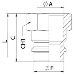 Hidraulinis kaištis 1/4", plienas 14011001AB