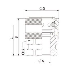 Greito atjungimo jungtis iš 1/4 colio plieno 14012011AB
