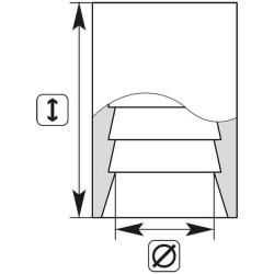 Antgalis Ø22,7x34mm DN12 be įpjovų SS HD313227SS