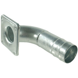 90° alkūnė + flanšas + žarnos galas 4" 4304090Z