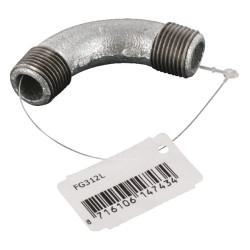 90° alkūninis sriegis, išorinis, cinkuotas 1/2" FG312L