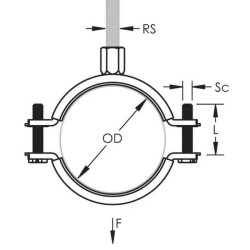 Vamzdžių spaustukas, vidinis, nerūdijančio plieno, 108-116 mm, RS244111RVS
