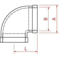 90° alkūnė nerūdijantis plienas, 2xF 1/2" FG9012RVS