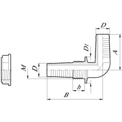 Pertvarinė žarnos jungtis 90° 1/2" 15/17 mm 118215