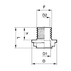 Dvigubas nipelis sriegine/vidine sriegine jungtimi M24x2x1/2" 225224