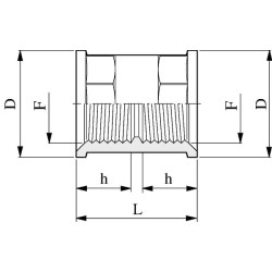 Srieginė jungtis F/F 3/4" 2302030