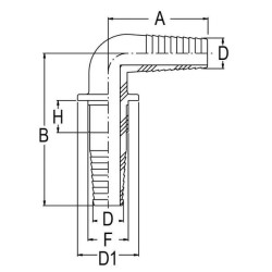 Pertvarinė žarnos antgalis 90° 1/2" 8039151