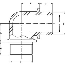 90° alkūnė 1 1/4" išorinis sriegis 8020301