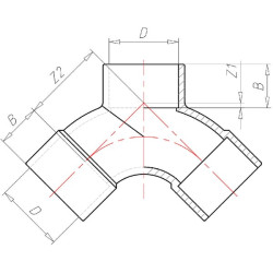PVC Y formos detalė 50x50x50mm 7050125