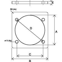 Įvorės flanšas 125 mm 7125031Z