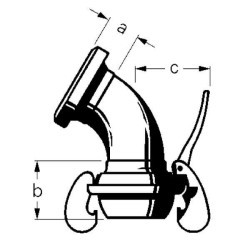 Alkūnė su išoriniu/vidiniu sriegiu 89 mm, 60°, Bauer 1041201