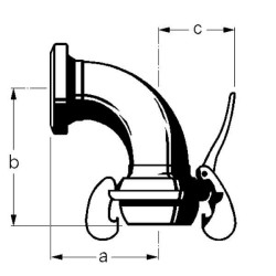 3-1/2" išorinis/vidinis sriegis, 90°, Bauer 3142490