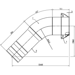 4 colių 45° žarnos alkūnės išorinis sriegis 4104045Z