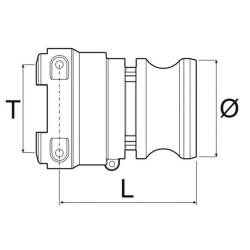 „Camlock“ 1 1/2 colio išorinis šakinis jungties elementas T6 18106L