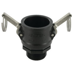 Camlock B tipo 1 1/2 colio išorinis sriegis, polipropilenas 18106B