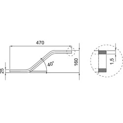 Aliuminio linijos S formos jungtis Ø 25 mm 011LA0302