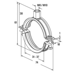 Vamzdžių spaustukas FRS-L 31-37 8/10 25 vnt. 539448