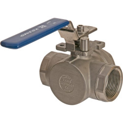 Trijų padėčių rutulinis vožtuvas L 1 1/4" nerūdijančio plieno BV3L114FSS